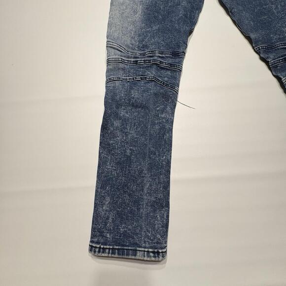 Decibel Men’s Distressed Acid Wash Moto Jeans – 36x32 - Picture 12 of 16